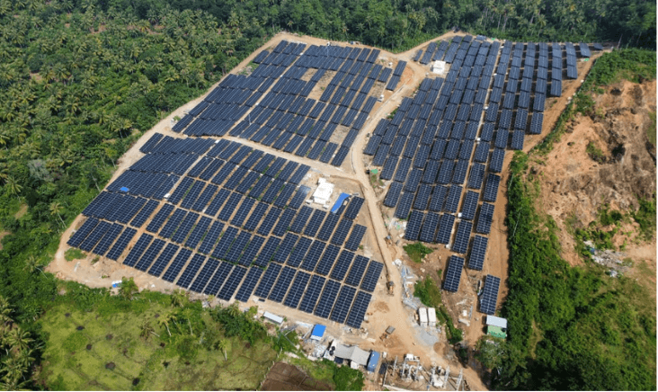 Aerial view of the Aparakka ground-mount solar farm